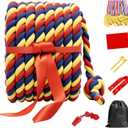 40FT Tug of War Rope for Summer Games, Natural Twisted Cotton Rope Outdoors Yard Backyard Camping Lawn Game for Team Building Activities Field Day Family Reunion Birthday Party