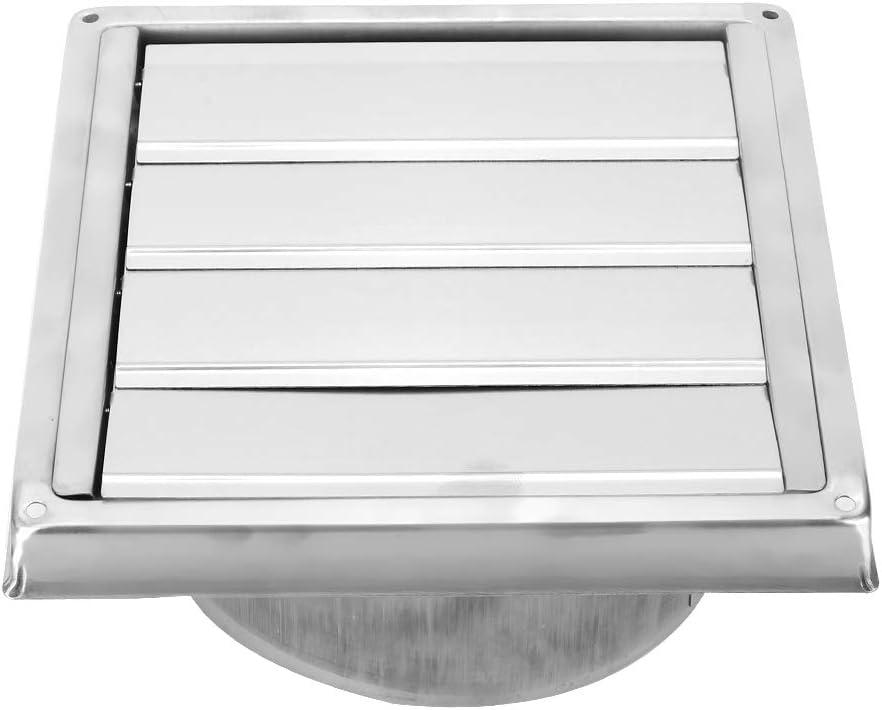 Stainless Steel Air Vent Duct Grill Square Outlet Extractor Ventilation Cover with Active Louvers, Fashionable Appearance, Windproof, Rainproof, and Anti for Indoor Use