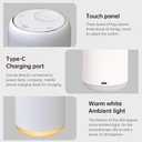 Waterless Essential Oil Diffuser - 120ml Portable Aroma Diffuser for Home Office Car, Ultra-Quiet Cordless Scent Diffuser with 3 Modes, Long-Lasting Fragrance (White)