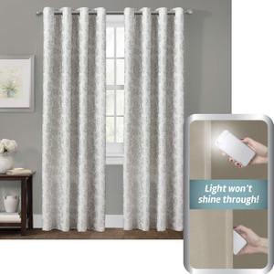 Zenna Home 100% Blackout Window Curtain, Everly Room Darkening, Easy to Install with Grommet Top (1 Panel), 40 inches x 84 inches, Silver