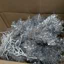 DECORA 33 Feet Silver Tinsel Garland, Christmas Metallic Hanging Tinsel Garland for Xmas Tree Home and Party Decoration
