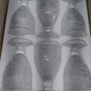 Kingrol Vintage Goblet Glasses Set of 6, 10 oz HeavyDuty Pressed Glass Water or Wine Glasses with Ornate Design for Dining, Daily Use or Party Display