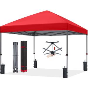 Abccanopy Outdoor Easy Pop up Canopy Tent 10x10 with 4 Sandbags, Red