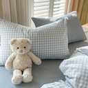 Nayoroom Gingham Duvet Cover Twin Size Blue White Plaid Checkered Comforter Cover Grid Farmhouse Bedding Set 2 Pcs Soft Breathable Washed Microfiber Gifts for Women Men
