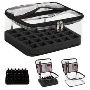 Beloving Nail Polish Organizer Bag Holds 30 Bottles (15ml/0.5 fl.oz) Portable Supplies Organizer Handbag for Manicure Tools, Portable Nail Supplies Kit Organizer Carrying Case (Black)