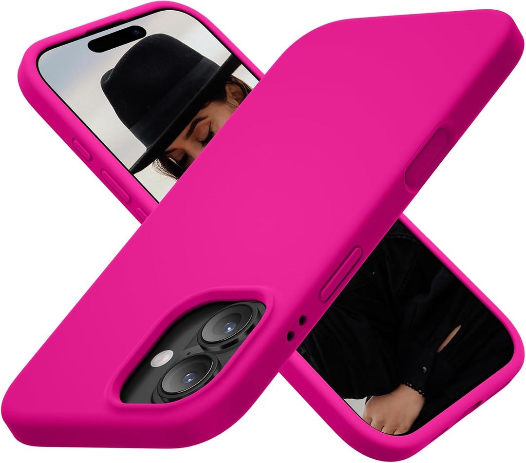 Cordking for iPhone 17 Case, Silicone Ultra Slim Shockproof Protective Phone Case with [Soft Anti-Scratch Microfiber Lining], 6.3 inch, Hot Pink