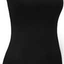 WILLBOND 3 Pieces Women Basic Long Tanks Adjustable Spaghetti Strap Camisole Top (Black, XXL)