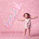 FAHRMOSIS 18 OZ Kids Water Bottle with Straw & 2 Lids (Flip & Spout) Leak Proof Metal Insulated Stainless Steel Reusable Tumbler for School & Sports Water Bottle - Pink (Unicorn)