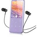 AGPTEK 64GB MP3 Player with Bluetooth, M3 2.4 inch Music Player with Speaker and FM Radio, Touch Buttons, Supports Up to 128GB(Purple)