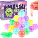 24 Pack Valentine Day Crystal Clear Slime Party Favors, Non-Sticky, Valentines Day Gifts for Kids, Classroom Exchange Stress Relief Fidget Toys Boys Girls, Easter Basket Stuffers