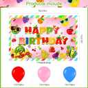 Fruit Theme Birthday Party Supplies Set - Fruit Birthday Party Decoration - Red, Green, Yellow, Orange - Birthday Banner, Garland, Cake Cupcake Toppers, Balloons