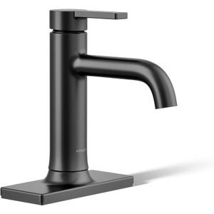 Kohler 28126-4-BL Venza Bathroom Sink Faucet, 1 Hole, Single-Handle Bathroom Faucets with Clicker Drain, 1.2 gpm, Matte Black