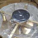 20" Golden Boho Caged Linen Low Profile Ceiling Fan with Remote, 6 Speeds
