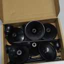 24PCS Brass Gold Taper Candle Holders Set, Vintage Metal Candlestick Holders for Table Centerpiece, Wedding Reception, Festive Christmas Mantel Decoration Black