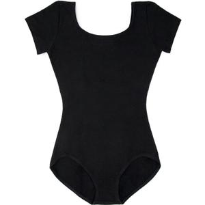 Capezio Big Girls' Classic Short Sleeve Leotard (12-14, Black)
