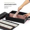 Premium Large Carrying Christmas Ornament storage Box with Clear Lid, 3" Compartment, Contains 10 Trays, Keeps 200 Holiday Ornaments & Xmas Accessories, Made Of Tear Proof Made Of 600D Oxford Fabric (Black)