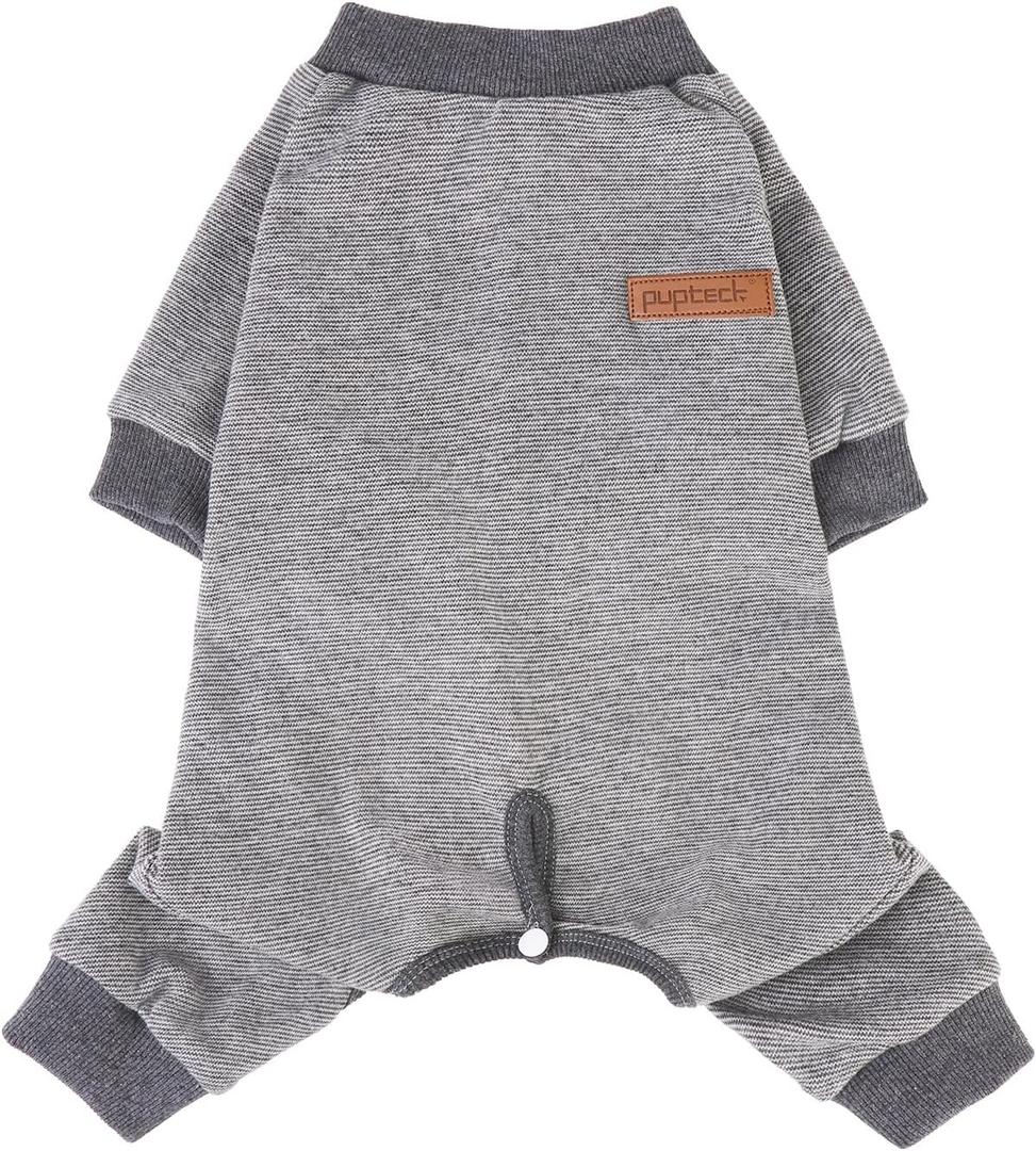 PUPTECK Dog Pajamas for Small Medium Large Sized Dogs, Stretchy Dog Pjs Onesie Clothes Soft Fleece Sweaters Puppy Cat Outfits Pet Jumpsuit, XL