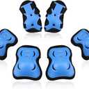 BOSONER Kids/Youth Knee Pad Elbow Pads Guards Protective Gear Set for Roller Skates Cycling BMX Bike Skateboard Inline Skatings Scooter Riding Sports (Medium(9-15 years), Black / Blue)