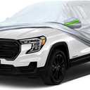 Full Car Cover Universal 6 Layers Outdoor Thicked All Weather Cover, Sunshield, Waterproof, Snow Proof, UV Proof, Scratch Proof, Bird Droppings, 6 Reflective Strips, Fits SUVs up 181"-190"