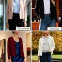 GRACE KARIN Womens Cropped Knit Sweater Blazer, Oversized Open Front Jackets 2026 Spring, Laple Cardigans Dressy Casual (White, L)