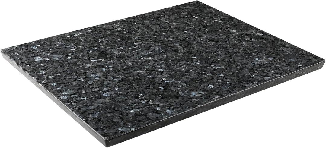 Koville Norwegian Natural Granite Cutting Board for Kitchen, 16x20inch Extra Large Hand Crafted Stone Slab for Cheese, Charcuterie, Pastry Board - Wedding Gift, House Warming Gift (Grey Blue-Blue Pearl)