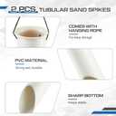 DoubleFill Tubular Sand Spikes for Surf Fishing PVC Surf Shore and Beach Fishing Rod Holder Sand Spike for Beaches, Rivers and Sandy Beaches