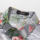 SSLR Pack Hawaiian Shirt for Men Flamingo Short Sleeve Casual Button Down Shirts Summer Beach Shirt (Gray, L)
