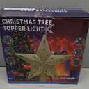 DG-Direct Christmas Tree Topper Lighted Star with 6 Projected Patterns,3D Hollow Sparkling Star Christmas Tree Topper with Rotating Magic Projector for Christmas Tree Ornament (Glitter Gold 6)