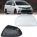Compatible with 2012-2020 Toyota Sienna Right Side Mirror Cover Cap, White Passenger Side Clip-on Mirror Cap Replacement Without Turn Signal Light Replaces for 87915-08021-A0