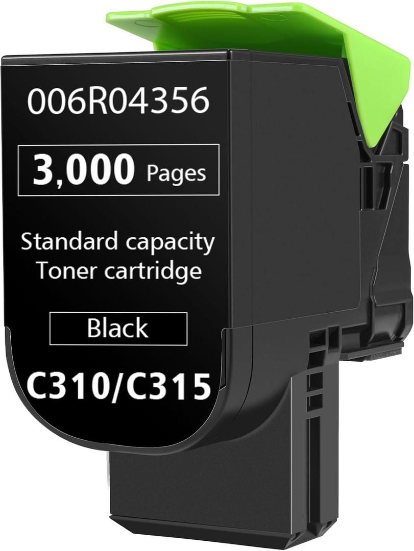 Black Toner Cartridge for Xerox C310 C315 Printer,3000 Pages High Capacity Replacement 006R04364 and 006R04356 Ink Cartridge for Xerox C315DNI C310DNI Color Multifunction Printer (Black)