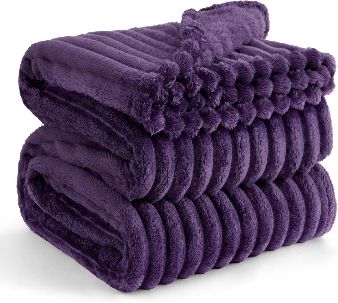 Bedsure Purple Fleece Blanket for Couch - GentleSoft Cozy Soft Blankets for Women, Cute Small Throws for Girls, 108x90 Inches