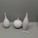 White Ceramic Vase Modern Boho Wabi-Sabi Flower Vase Set of 3 Decorative Aesthetic Vases for Centerpieces Pampas Matte Minimalist Vases for Living Room Table Shelf Home Decor Gift