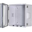 ABS Electrical Junction Box, Ventilated Design, Cable Grommets, IP65 Waterproof Enclosure, Indoor/Outdoor Use with Mounting Panel. (Clear Cover, 11.9"x11.9"x7")