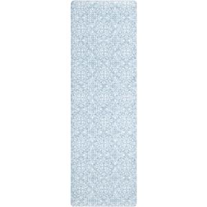 TOWN & COUNTRY BASICS Comfort Plus Vintage Medallion Tile Anti Fatigue Comfort Mat, Kitchen Runner Mat, Standing Desk Mat, Dorm Room Rug, Non-Slip Backing, Blue, 18"x55" (1'6" x 4'7" (Runner))