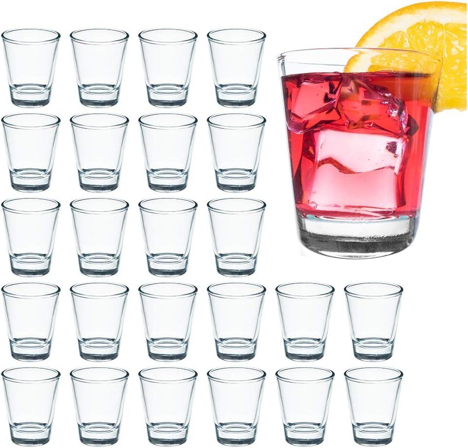 LULULOVE 1.5 Ounce Shot Glasses Set with Heavy Base, 24 Pack Clear Shot Glass