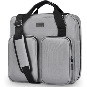 3 Inch Zipper Binder 3 Ring with Sturdy Shoulder Strap & Multi-Pockets, Binder with Zipper Holds Up to 700 Sheets for Office School, Compatible with 13 MacBook Laptop ipad(Grey)