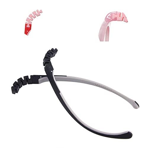 Child Eyeglass Arms 1 Pair Glasses Replacement Temple Silicone Frame Arms (Black Grey)