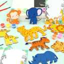 LARDUX Safari Party Favors, 24PCS Animal Party Favors Painting Kit with Glow in The Dark Paint DIY Jungle Birthday Party Decorations Goodie Bag Stuffers for Kids