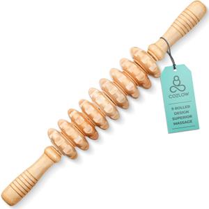 Wooden Massage Roller Stick (9 Rollers) - Curved Wood Therapy Massage Tool for Body Sculpting, Fascia Release & Lymphatic Drainage - Maderotherapy Helps Reduce Cellulite Appearance - by Cozlow Wooden Massage Roller Stick (9 Rollers) - Curved Wood Therapy Massage Tool for Body Sculpting, Fascia Release & Lymphatic Drainage - Maderotherapy Helps Reduce Cellulite Appearance - by Cozlow