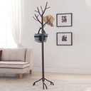 Kings Brand Furniture - Metal Hall Tree Freestanding Coat & Hat Rack with Branches, Bronze