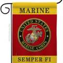 US military Marine Corps USMC Semper Fi Flag Double-Sided Lawn Decoration Gift House Garden Yard Banner United State American Military Veteran, 12" x 18.5 Made in USA
