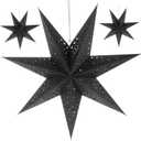 Paper Star Lantern Lamp Shade 3PCS Stars Hanging Garland Large Hollow Out Xmas Tree Topper Foldable Christmas New Year Wedding Party Holiday Birthday Dercoration for Indoor and Outdoor 20in (Black)
