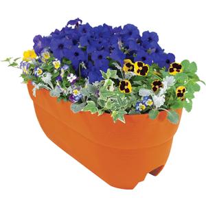EMSCO Group Bloomers Railing Planter with Drainage Holes – 24" Weatherproof Resin Planter – Terracotta, 24.3 × 10.5 × 9.5 inches