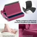 KDD Tablet Pillow Stand, Multi-Angle Viewing Ipad Holder for Lap, Bed and Desk, Foldable Soft Pad Dock with Stylus Mount Compatible with Ipad Pro 12.9, 10.5, 11, Air, Mini, Phones, Books, E-Reader