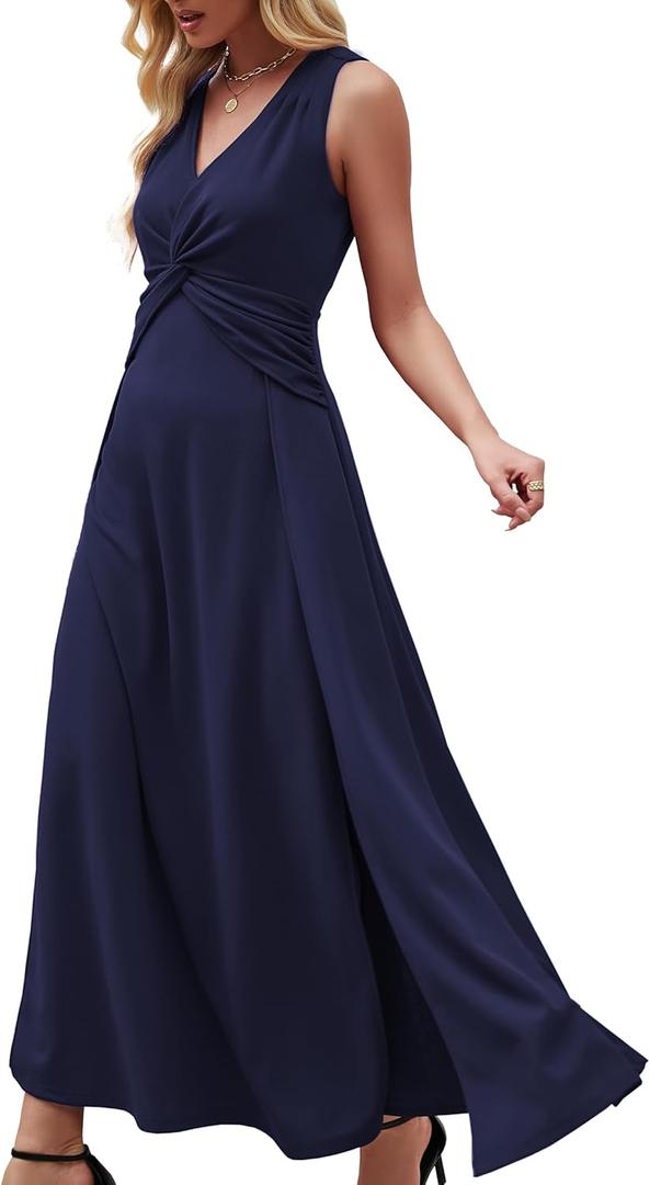 Wedding Guest Dresses for Women 2025 V Neck Formal Dresses for Women Sleeveless Evening (Medium)