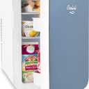 Cooluli 15L Mini Fridge for Bedroom - Car, Office Desk & College Dorm Room - 12v Portable Cooler & Warmer for Food, Drinks, Skincare, Beauty & Makeup - AC/DC Small Refrigerator with Glass Front, Blue,15 Liter