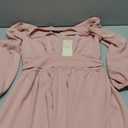 Dokotoo Women's Wrap V-Neck Empire Waist Dress Lantern Sleeve Ruched Side Slit Elegant Maxi Dress (Small, Pink)