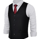 BABEYOND Men's Formal Suit Vest Slim Fit Waistcoat Business Vest for Suit Tuxedo, Medium