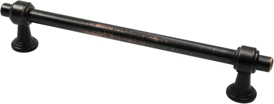 Alzassbg 10 Pack Oil Rubbed Bronze Cabinet Pulls, 6-1/4 Inch(160mm) Hole Centers Cabinet Handles Kitchen Hardware Straight Bar for Cabinets and Drawer AL3505ORB