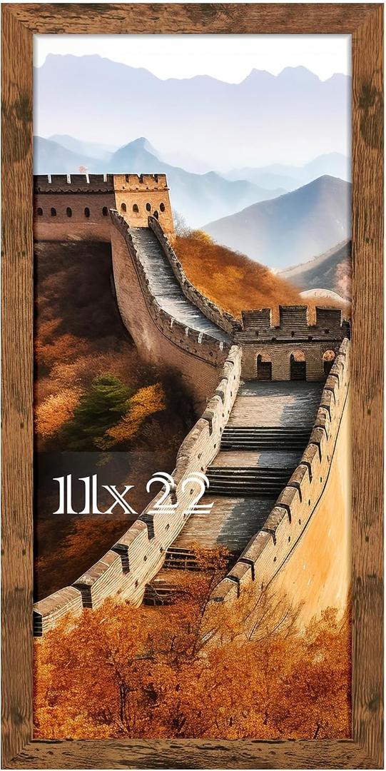 Picrit 11x22 Frame, Photo Frame for Wall Mounting Display, Brown